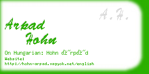 arpad hohn business card